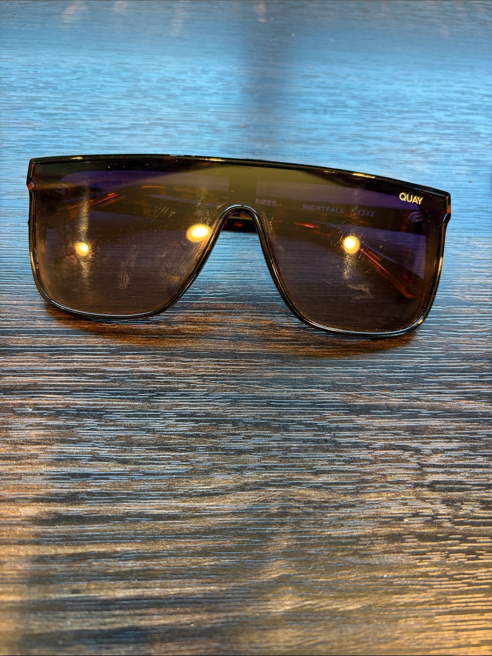 Quay Australia Shield Sunglasses in Black and Brown